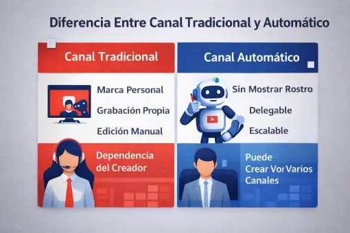 Diferencias de un canal de Youtube sin automatizar y automatizado