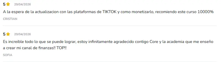 Comentarios alumnos del curso Automatización redes sociales