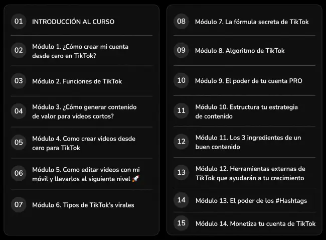 Temario Completo Curso TikTok Desde Cero