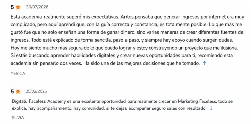 Reseñas de alumnos que han pasado por la formación